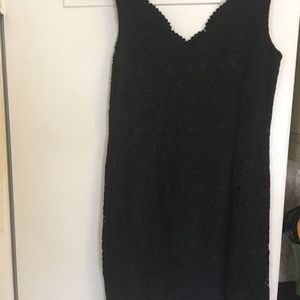 Dark navy lace cocktail dress